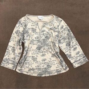 Sport Savvy Floral Print Cream Top